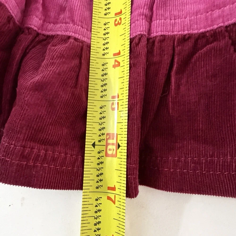 The Children's Place Corduroy Tiered Ruffle Skirt Pink Girls 8 Cowgirl Boho NWT